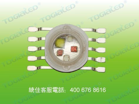統(tǒng)佳五色大功率LED燈珠WRGBY可以選擇不同顏色波長(zhǎng)和亮度