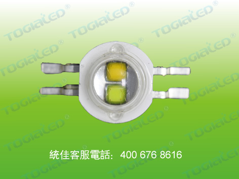 統(tǒng)佳東莞大功率雙色正白暖白燈珠更多顏色搭配都可以定制