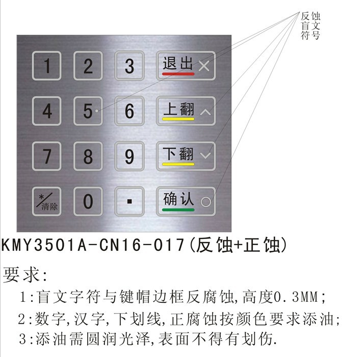 3502A型號EPP-V5密碼鍵盤，epp金屬加密鍵盤