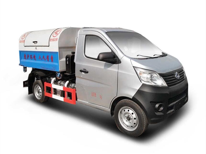 熱銷型小型勾臂垃圾車，3方垃圾箱專用長安汽油勾臂垃圾車