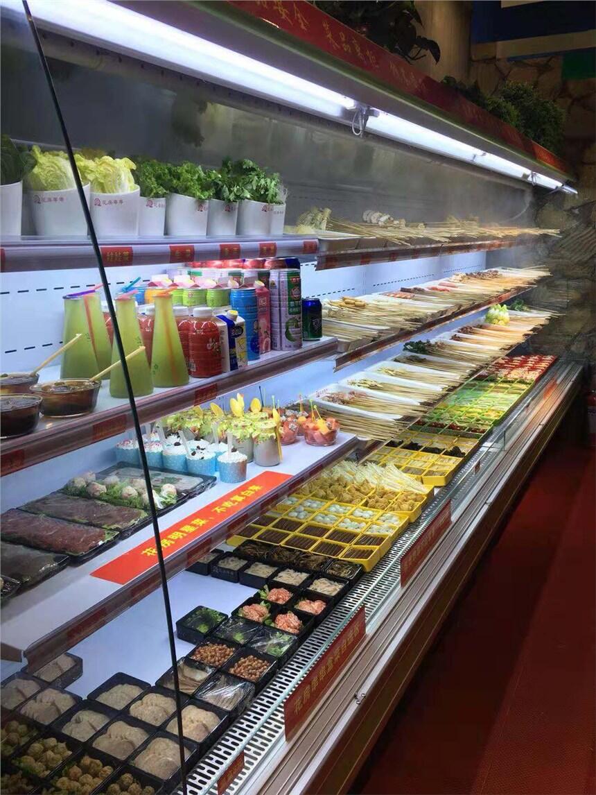 汝州火鍋店風(fēng)幕柜|帶噴霧功能風(fēng)幕柜