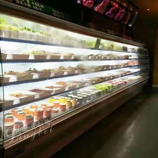 串串菜品保鮮加濕柜|火鍋店冷風(fēng)柜立風(fēng)柜