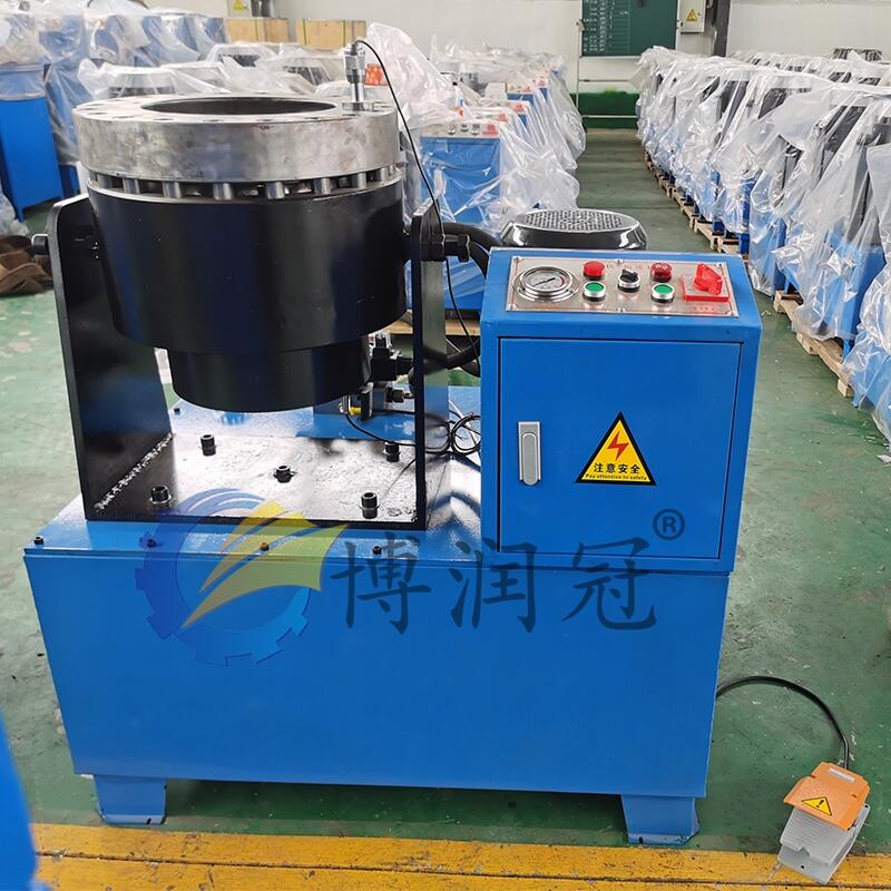 全自動(dòng)油管膠管扣壓機(jī) 博潤(rùn)冠建筑工地腳手架大棚管縮口機(jī)廠家