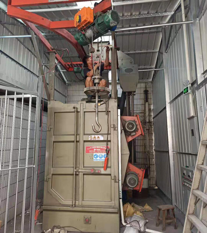 汽車零件強化表面 鍍鈦前處理 吊鉤式拋丸機