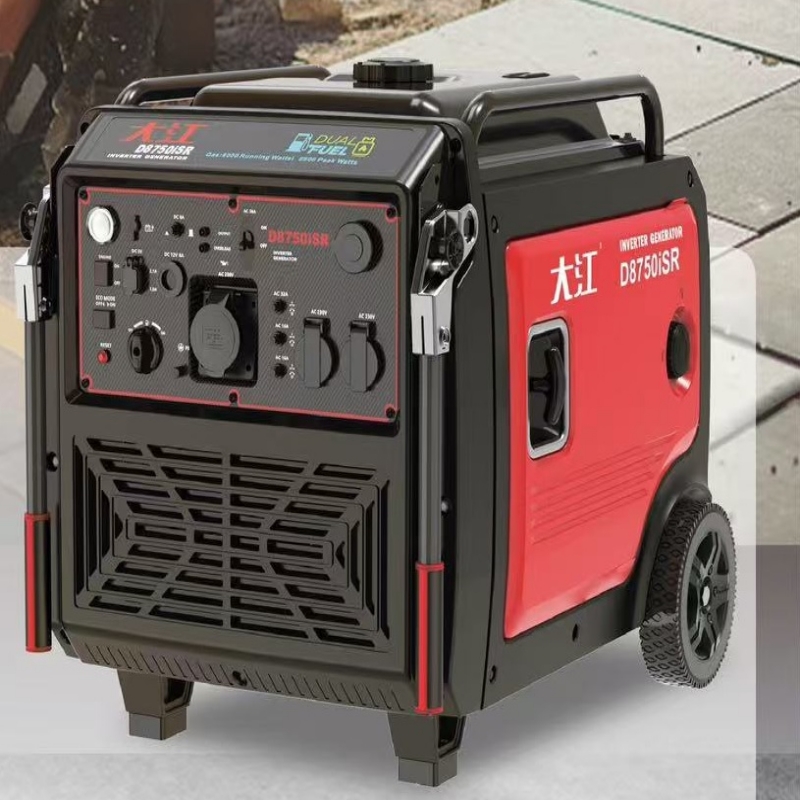 D11050SIR大江數(shù)碼變頻汽油發(fā)電機組低噪音8.2KW小型家用移動式230V