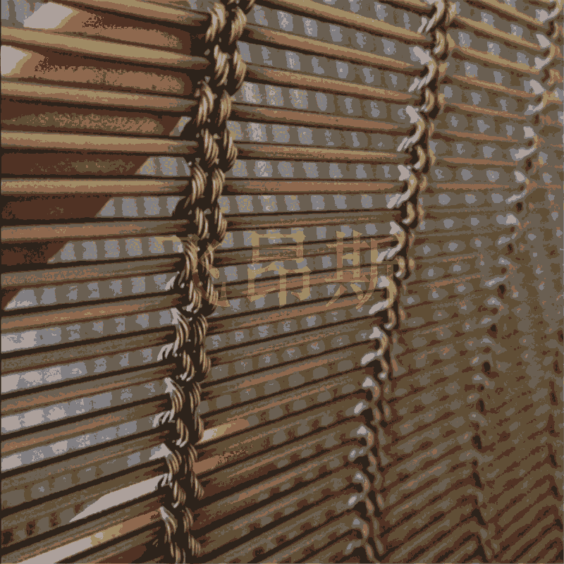 酒店幕墻帷幕鋼絲網 不銹鋼金屬網掛簾/天花裝飾波浪懸掛鐵絲網