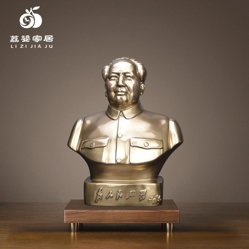 寫字樓創(chuàng)意鑄銅藝術(shù)品辦公室擺件主席半身像中號(hào)