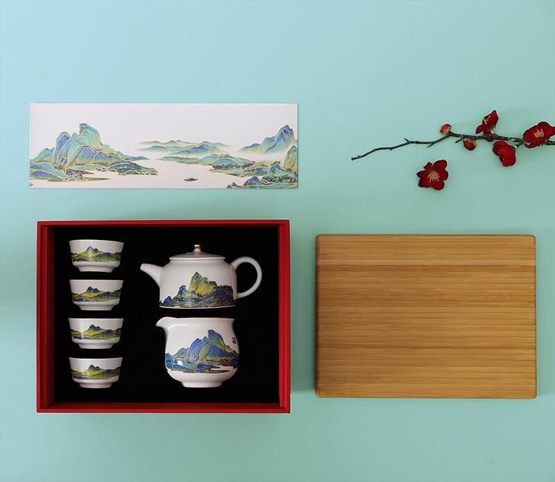 文創(chuàng)禮品茶具伴手禮,招財(cái)納福辦公茶具套裝