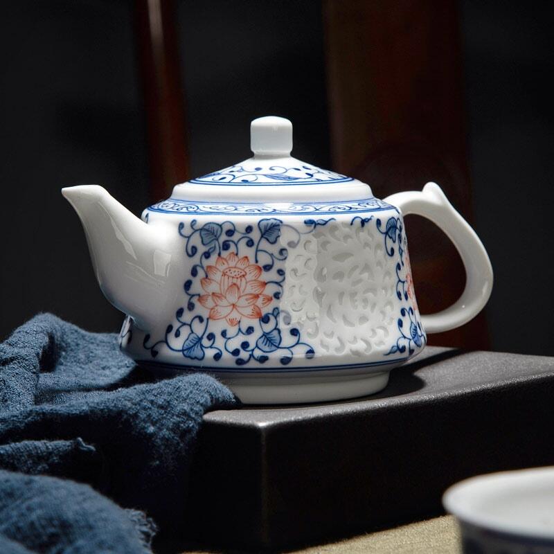 手繪青花茶具禮品套裝企業(yè)慶典活動(dòng)饋贈(zèng)客戶茶禮文化套裝