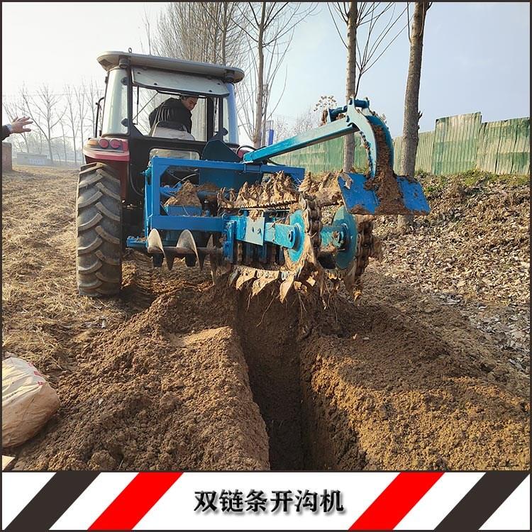 華豫拖拉機(jī)帶雙鏈條開溝機(jī) 鏈?zhǔn)介_溝機(jī) 開溝機(jī)挖溝機(jī)
