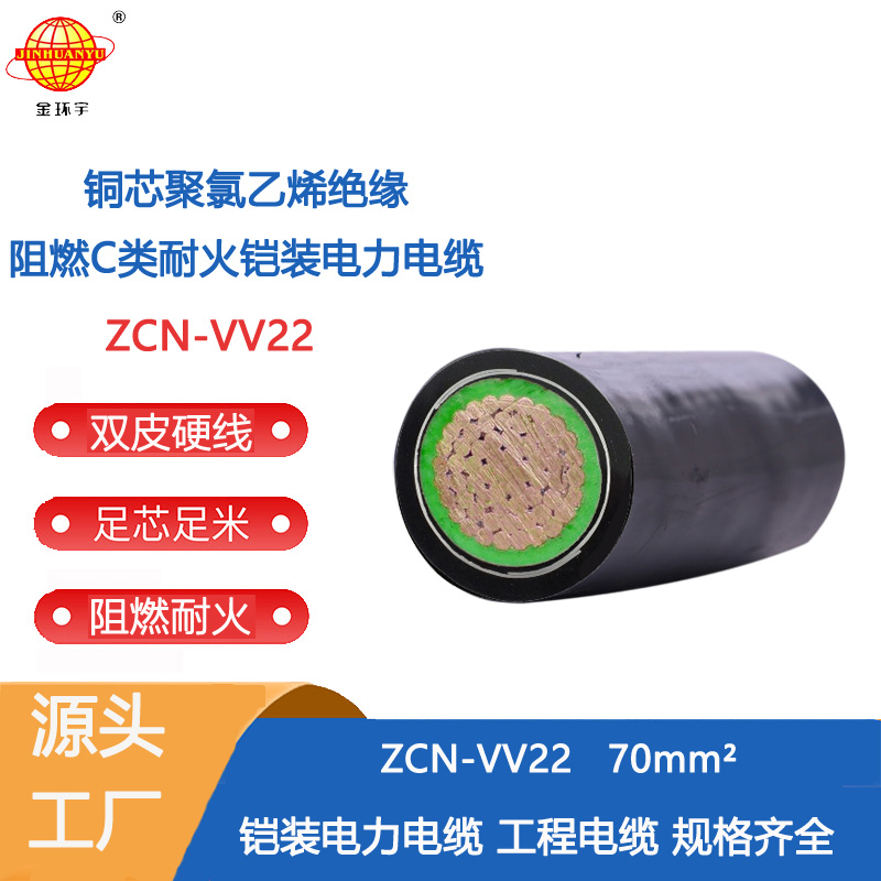 金環(huán)宇電纜 vv22電纜c類阻燃耐火電纜ZCN-VV22-70 鎧裝電力電纜