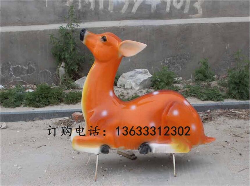 玻璃鋼動物雕塑_梅花鹿雕塑_康大雕塑