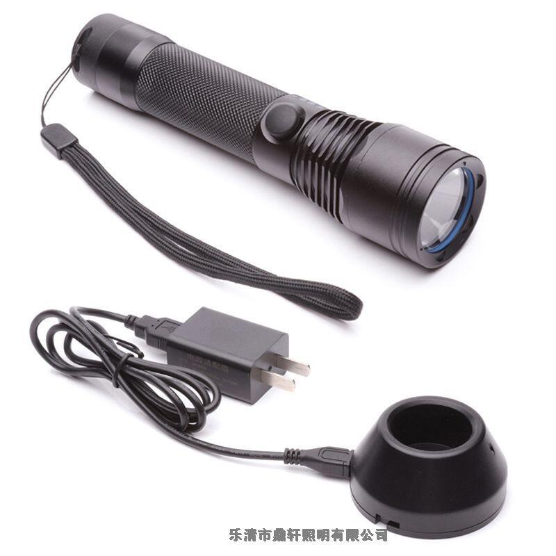YQ520強(qiáng)光巡檢手電筒強(qiáng)光無(wú)線led充電伸縮調(diào)焦便攜式照明燈