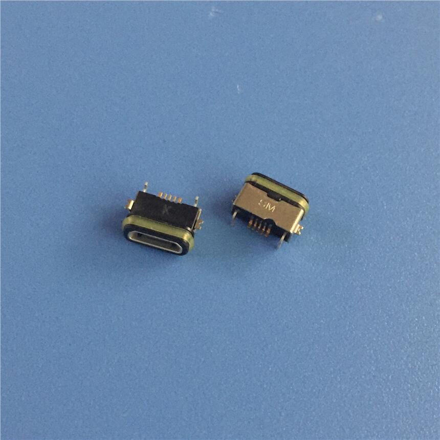 B型貼板MICRO防水母座 前貼后插 5P/180度貼板防水邁克插座IP67等級