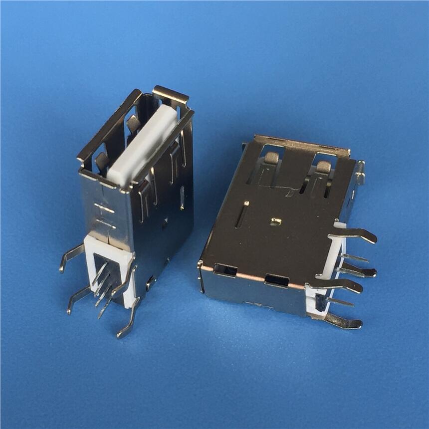 AF 側插反向 USB長體 90度側插反向USB 白膠反向 卷邊 鐵殼