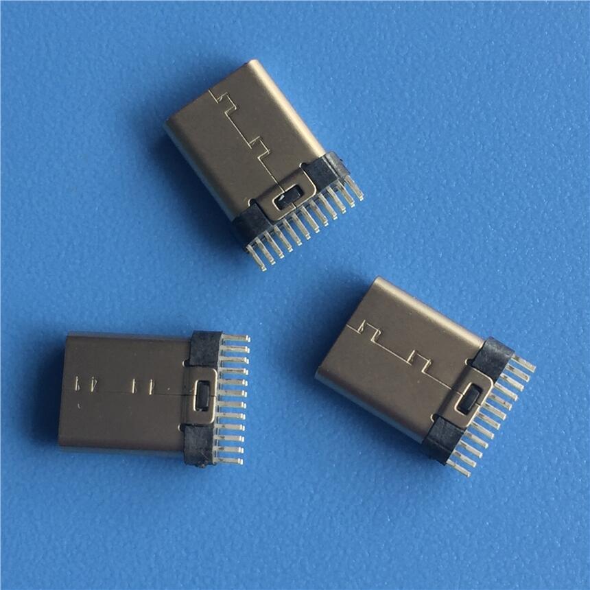 TYPE C 夾板公頭  USB 3.1 夾板大間距 夾板0.8mm 焊腳連料帶