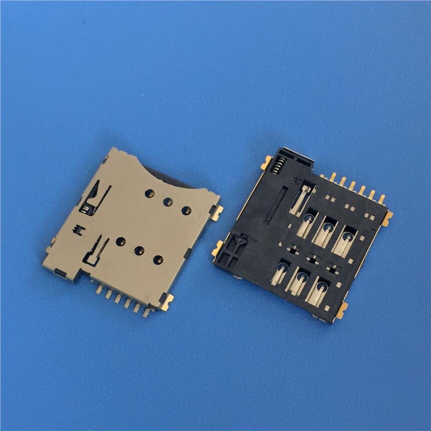 MICRO SIM卡座 手機SIM小卡 6P 外焊自彈帶CD PIN 1.35H