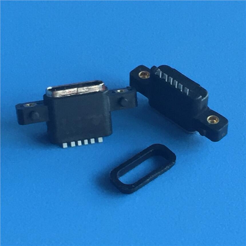 USB 3.1 防水母座 6/12/16/24P type c 沉板防水插座