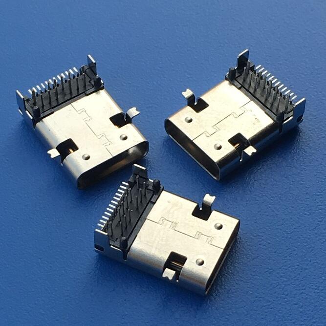 USB 3.1 TYPE C 加長(zhǎng)11.95 前貼后插母座 DIP+SMT 5A
