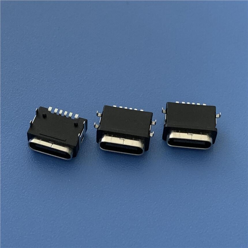 TYPE C 6P防水母座 USB 3.1 6P板上四腳插板防水插座 IP67防水等級(jí)