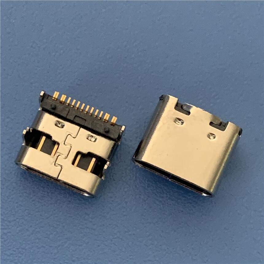 TYPE C 16P加高母座 USB 3.1 16Pin單排貼板SMT插座 加高16P母座