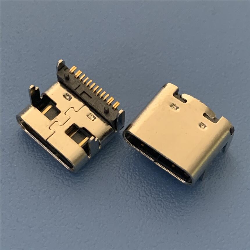 TYPE C 16P加高1.0母座 USB 3.1 16P墊高母座  16P貼板插座