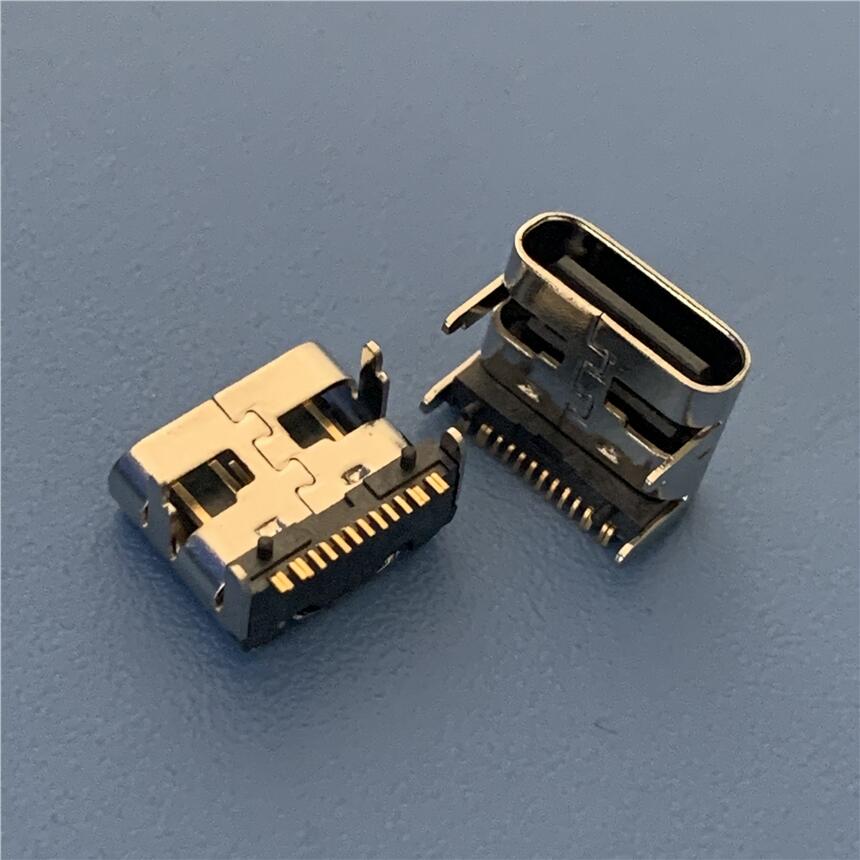 TYPE C 16P墊高母座 USB 3.1 16pin加高1.0母座 16P貼板插座