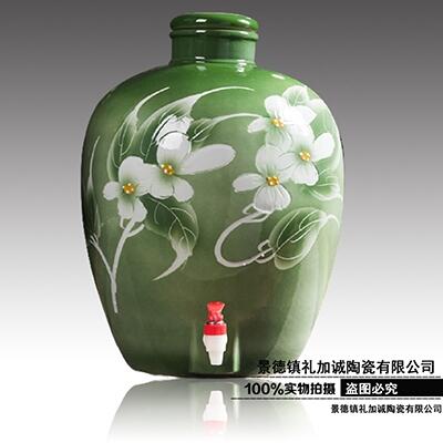 廠家直銷 十斤裝琺瑯彩青鼎酒壇 空酒壺定制
