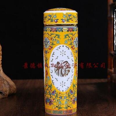 保溫養(yǎng)生水杯 景德鎮(zhèn)禮品陶瓷杯子定制logo