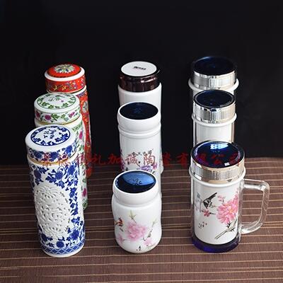 批發(fā)陶瓷內(nèi)膽保溫杯 景德鎮(zhèn)陶瓷茶漏過濾網(wǎng)水杯 定制