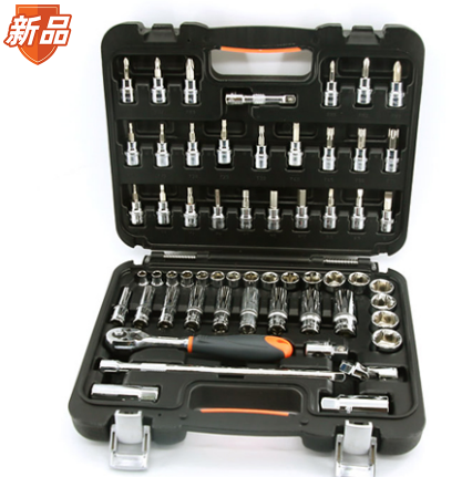 鋼盾汽修機修工具套裝 10MM快脫棘輪扳手套筒組套 S010003 58件套