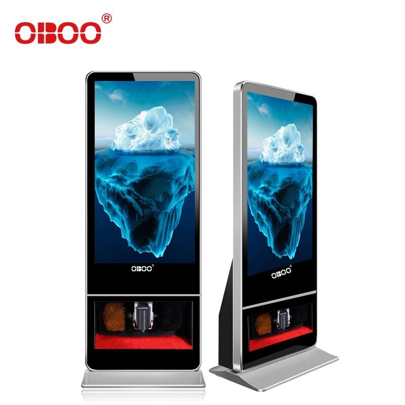 OBOO品牌自營43寸高清全自動(dòng)紅外擦鞋廣告宣傳機(jī)網(wǎng)絡(luò)版落地式廣告機(jī)