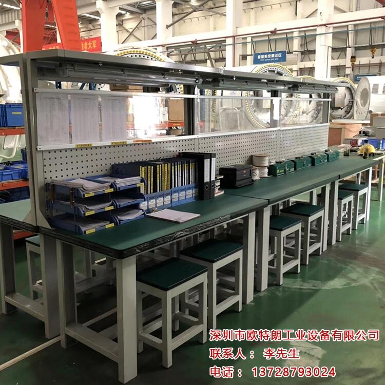 防靜電工作臺(tái)桌雙層帶燈操作臺(tái)流水線電子廠生產(chǎn)線雙面打包臺(tái)