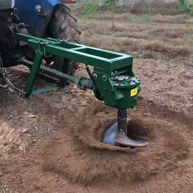 四輪車牽引植樹造林挖坑機(jī) 蔬菜大棚立柱打樁機(jī) 硬土質(zhì)鉆孔機(jī)