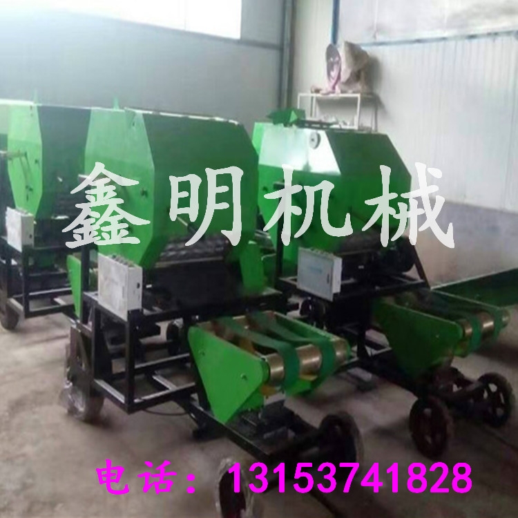 鑫明牌青貯打捆包膜機圖片 全自動玉米秸稈青貯打捆機工作原理