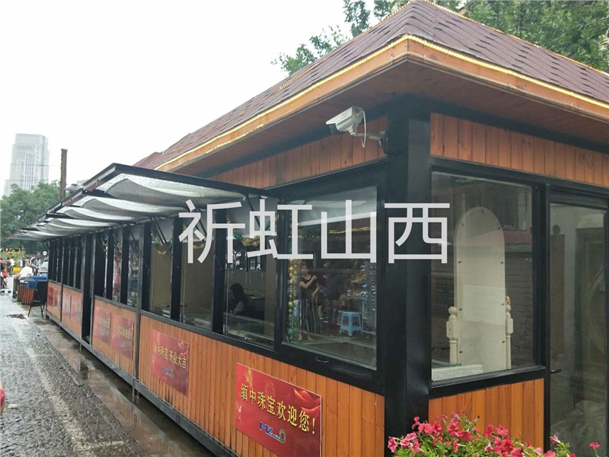 西安市門衛(wèi)站臺彩鋼崗亭 蓮湖區(qū)雙層臺階崗亭 移動崗亭定制