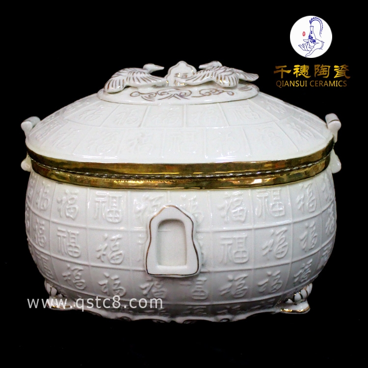 高檔手繪土葬骨灰盒定制_土葬骨灰盒大小低中高檔骨灰盒
