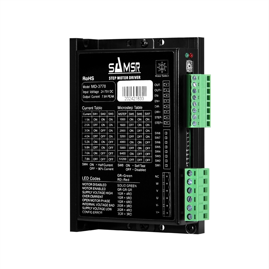 山社直流24-75VDC三相步進電機驅動器MD-3778大力矩輸出高速達3000rpm