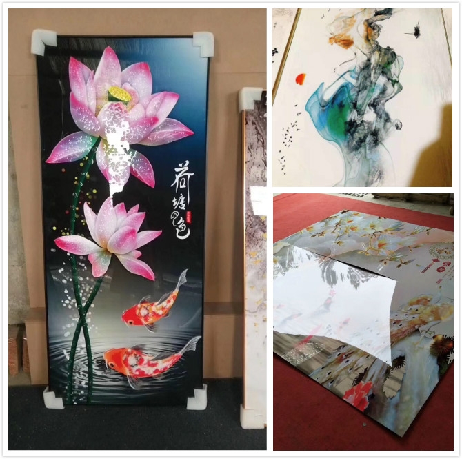瓷磚3D背景墻打印樣品展示客廳背景畫打印機廠家