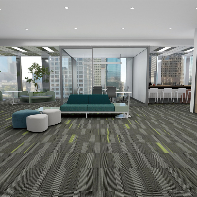 辦公室整鋪條紋PVC底方塊地毯整箱供應(yīng)