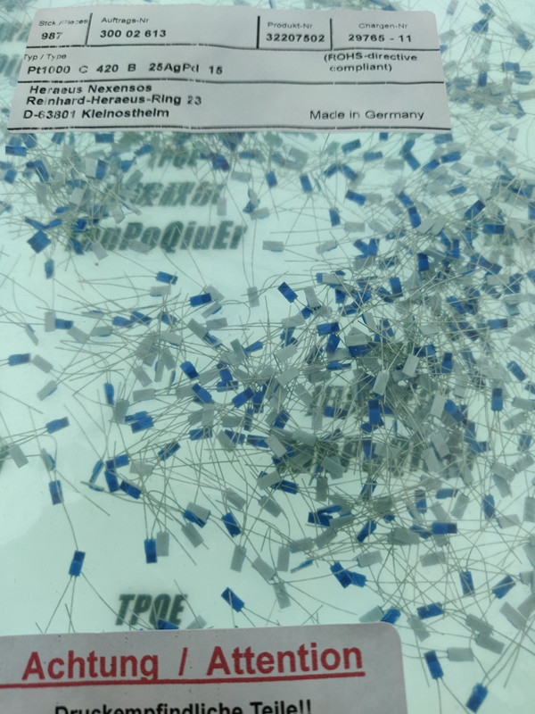 德國Heraeus賀利氏PT鉑電阻 超低溫 PT100 C220B 測溫范圍-196度