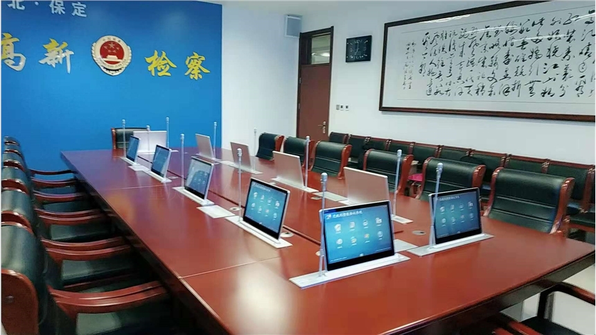 桌牌升降器，無紙化電子桌牌，雙面顯示會議升降器