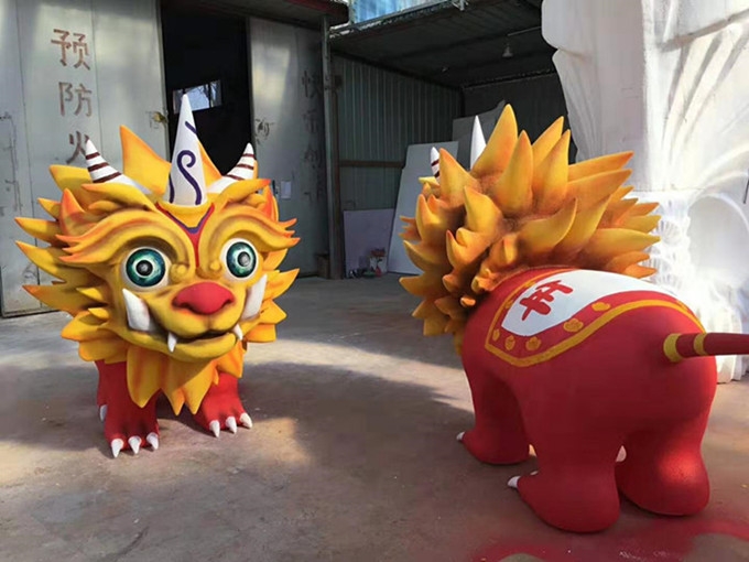 寶雞商場(chǎng)美陳擺件 動(dòng)物玻璃鋼雕塑 塑景工廠制作