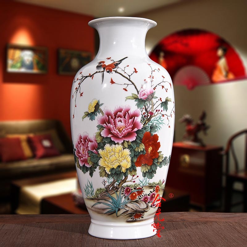 景德鎮(zhèn)手繪陶瓷小花瓶家居擺件