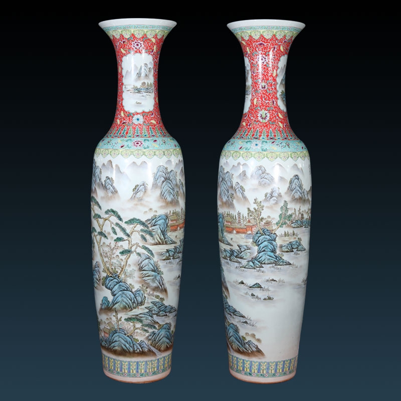 新款落地式大花瓶禮品 景德鎮(zhèn)外事活動禮品大瓷瓶寫字