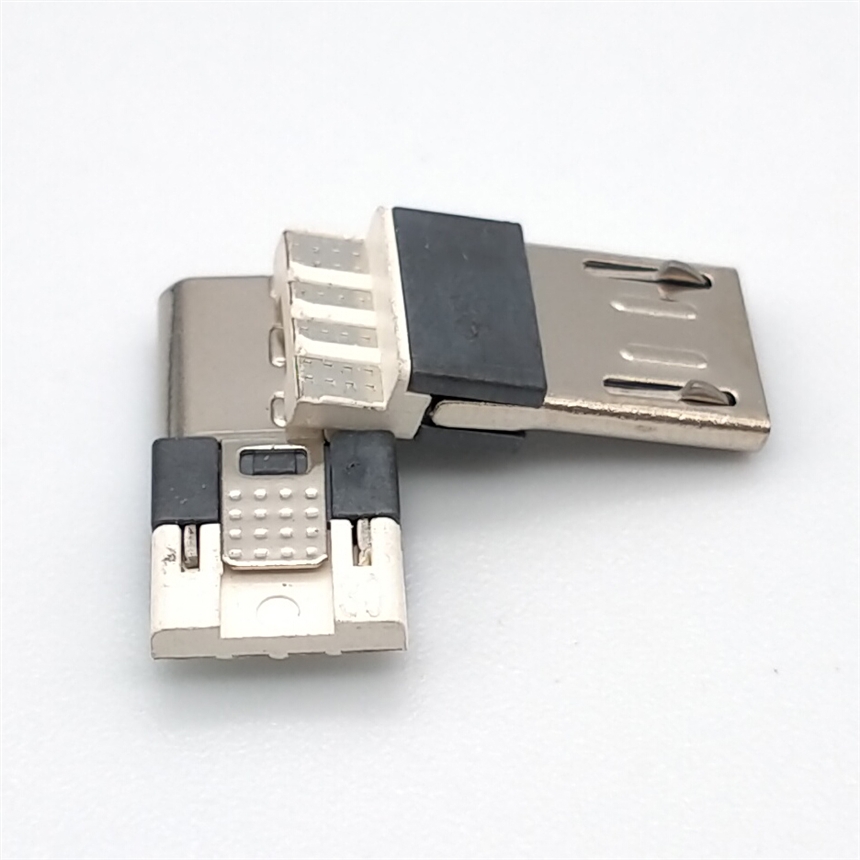 MICRO 3-5A大電流 5P公頭焊線式短體 高導(dǎo)銅 前五后四 白膠
