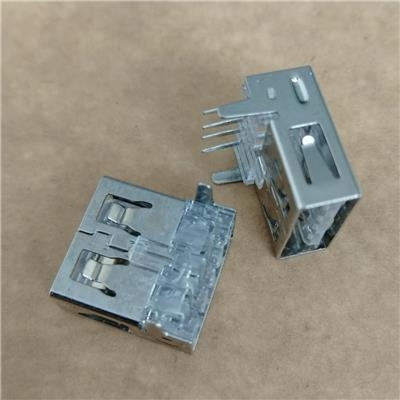 A母2.0后兩腳插板 4P 短體13.7mm 臥式90度插板DIP 直邊 透明膠芯