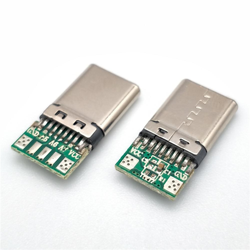 typec 3.1公頭16P帶板卯壓 7個焊點沖壓殼