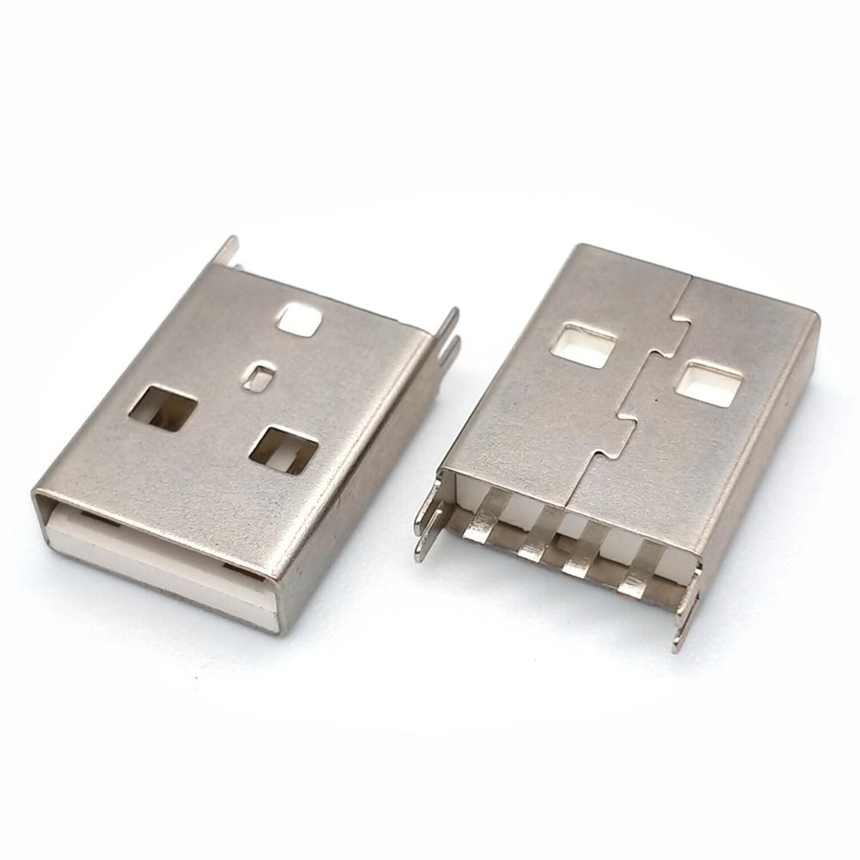 USB AM大電流公頭 白膠 夾板A公 焊板式夾板0.8