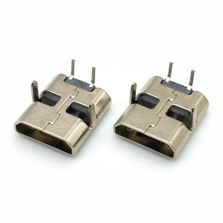 MICRO USB 2P母座90度插板直邊黑膠加長(zhǎng)腳3.0 簡(jiǎn)易式充電專用
